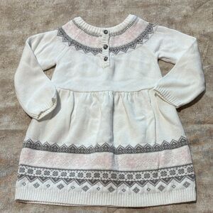 Carter's White and Gray Patterned Dress